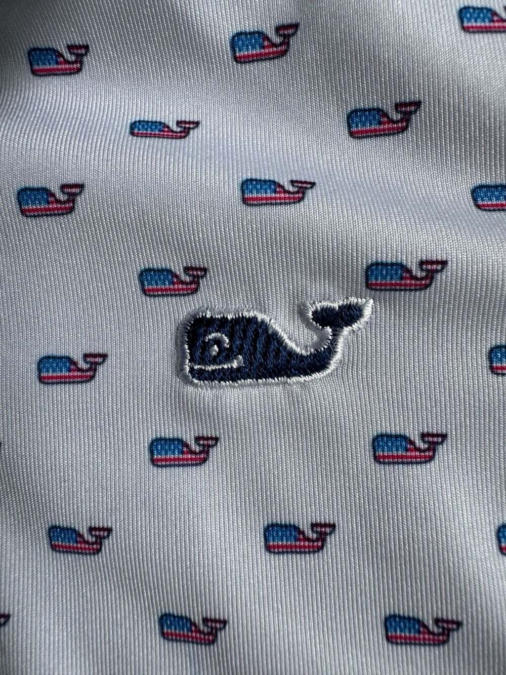 Vineyard Vines Boys Performance Polo Shirt with Patriotic Flag Whale Print, Size - Picture 2 of 4